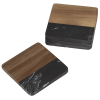 View Image 2 of 2 of Black Marble and Wood Coaster Set - 24 hr