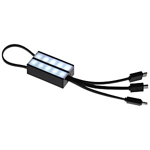 Additional Image 3 - a black and silver cable with four plugs