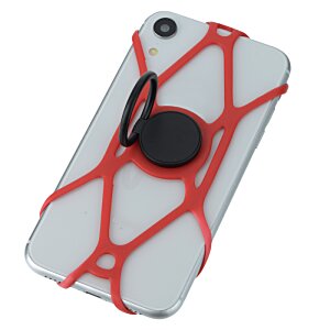 Additional Image 2 - a white and red cell phone case with a black ring