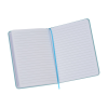 a white book with a blue band