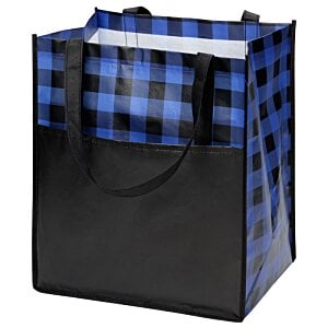 Additional Image 1 - a blue and black checkered bag