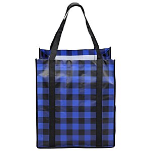 Additional Image 3 - a blue and black checkered bag