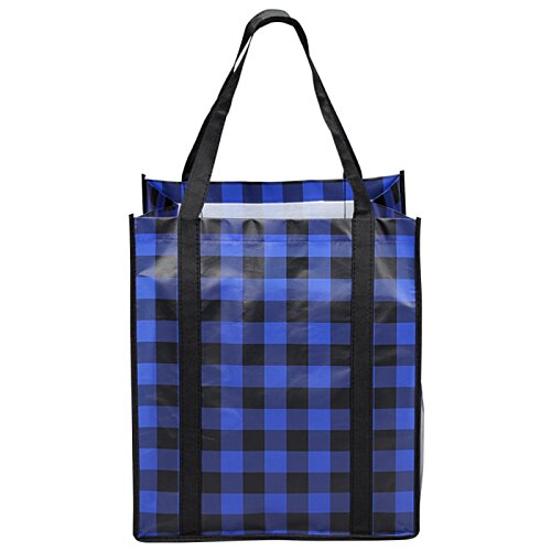 Additional Image 3 - a blue and black checkered bag