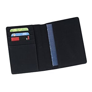 Additional Image 3 - a black wallet with a blue stripe