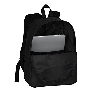 Additional Image 1 - a black backpack with a laptop inside