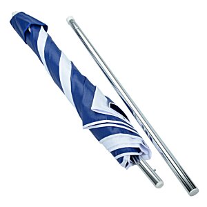 Additional Image 1 - a blue and white striped umbrella