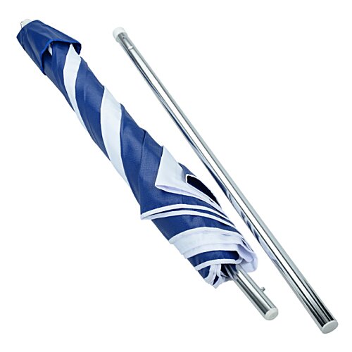 Additional Image 1 - a blue and white striped umbrella