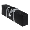 a black box with a grey ribbon