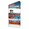 a colorful display stand with a white background
