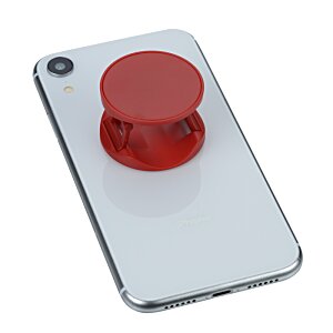 Additional Image 3 - a white and red phone with a red pop socket
