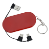 View Image 2 of 6 of Hideaway Duo Charging Cable Keychain - 24 hr