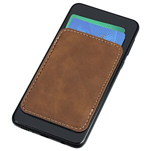 Additional Image 5 - a cell phone with a brown leather cover