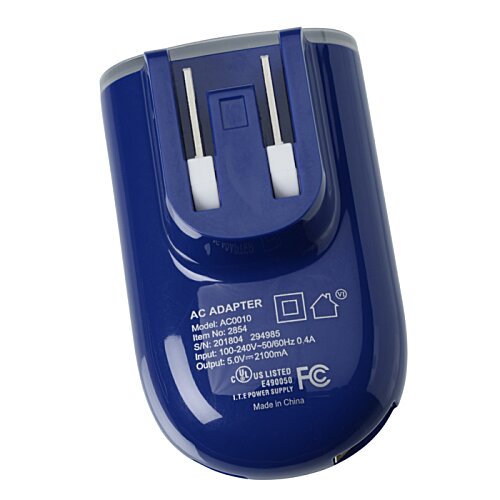 Additional Image 4 - a blue charger with two plugs