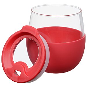 Additional Image 2 - a red wine glass with a red lid