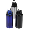 a group of water bottles