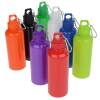 a group of colorful plastic water bottles