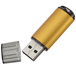 Additional Image 2 - a yellow and silver usb flash drive