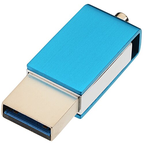 Additional Image 3 - a blue and white usb flash drive