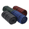 a group of plaid blankets