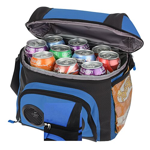 Additional Image 4 - a blue and black cooler bag filled with cans