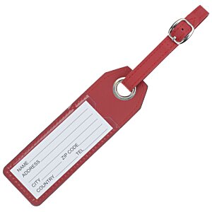 Additional Image 1 - a red luggage tag with a white label