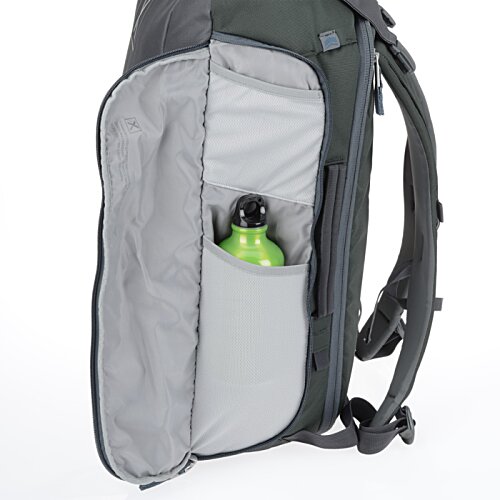 Additional Image 10 - a grey backpack with a green bottle inside