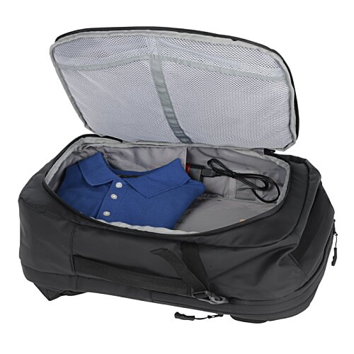 Additional Image 5 - a black and grey bag with a blue shirt inside