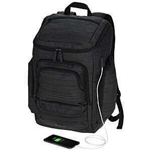 Additional Image 3 - a black backpack with a phone and a remote