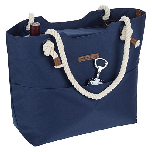 Additional Image 1 - a blue bag with white rope handles