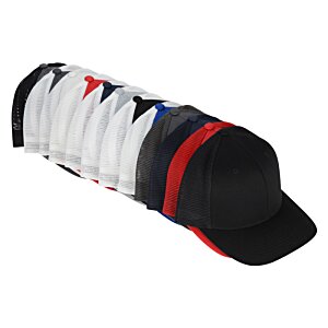 Additional Image 4 - a black hat with red and blue stripes