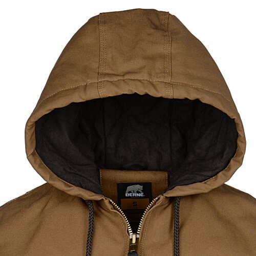Additional Image 1 - a brown hooded jacket with a black zipper