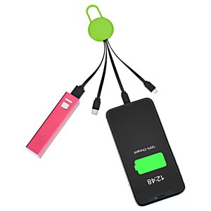 Additional Image 1 - a black and pink device with a green battery
