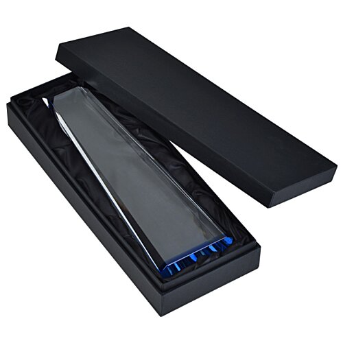 Additional Image 1 - a black rectangular box with blue and silver objects in it