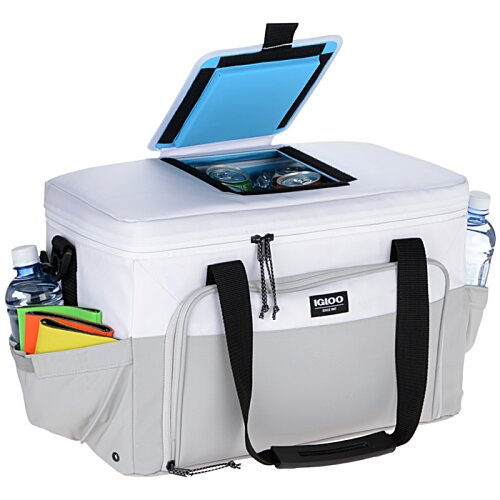 Additional Image 2 - a white cooler with a blue lid