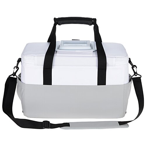 Additional Image 3 - a white cooler bag with black straps
