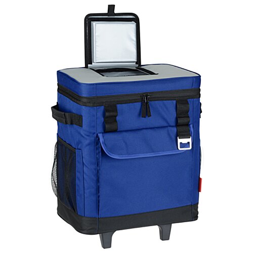 Additional Image 2 - a blue cooler with a black handle