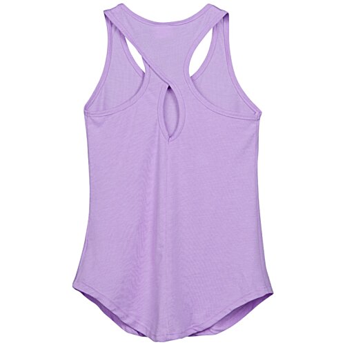 Additional Image 1 - a purple tank top with a cross back