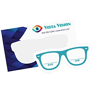 Additional Image 1 - a blue and white card with glasses