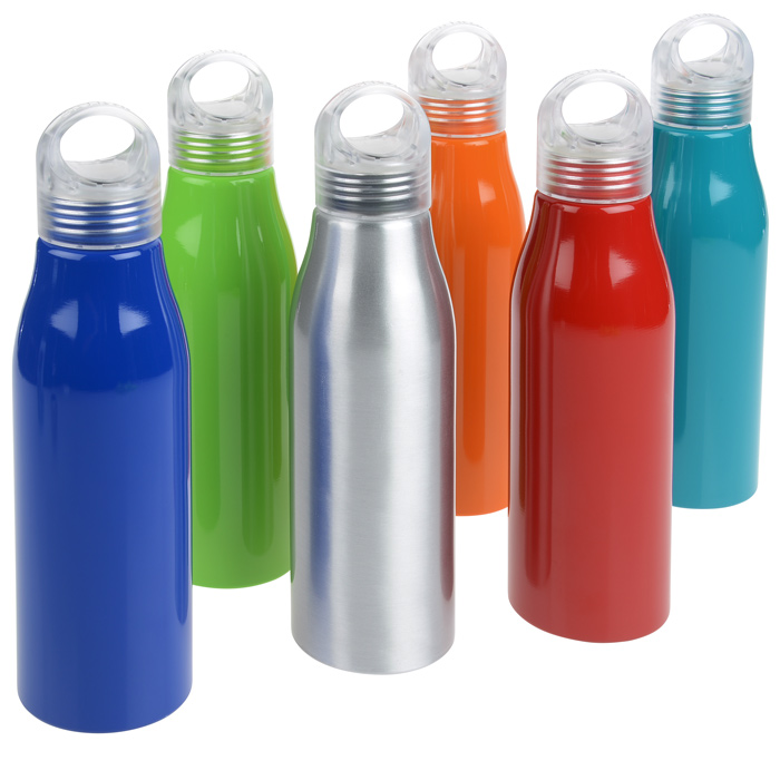 Printed Halcyon Frosted Glass Bottles with Screw-On Lid (20 Oz.)