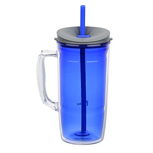 Additional Image 2 - a blue tumbler with a straw