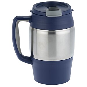 Additional Image 4 - a blue and silver coffee mug