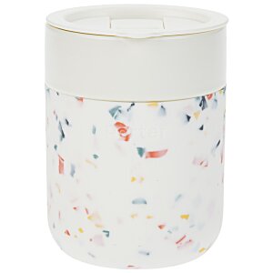 Additional Image 1 - a white cup with colorful speckled design