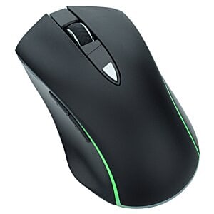 Additional Image 8 - a black computer mouse with green stripes