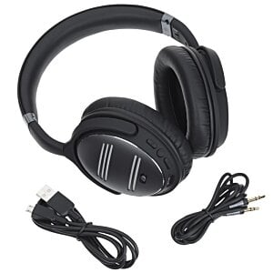Additional Image 5 - a black headphones with wires