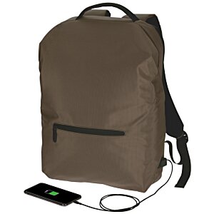 Additional Image 4 - a brown backpack with a phone