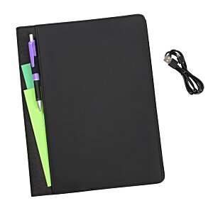 Additional Image 1 - a black notebook with pens and a small silver object