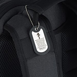 Additional Image 5 - a silver tag on a black bag