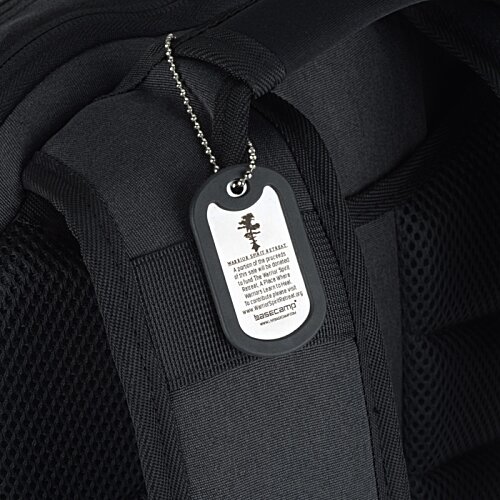 Additional Image 5 - a silver tag on a black bag