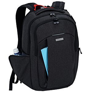 Additional Image 1 - a black backpack with a blue book in it