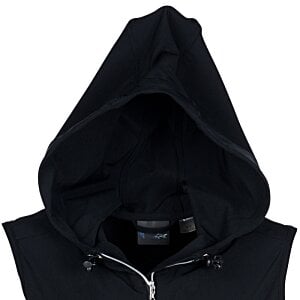 Additional Image 1 - a black hooded jacket with a white background